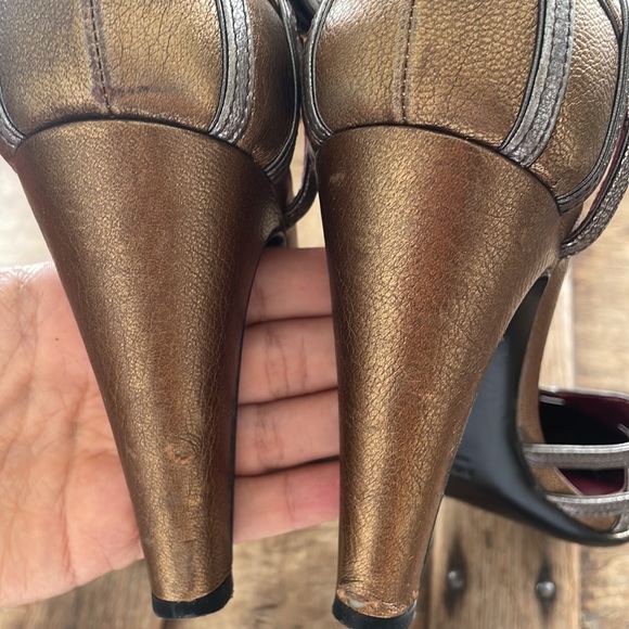 Prada Mary Janes - Size 36.5 Metallic Leather - Picture 5 of 7